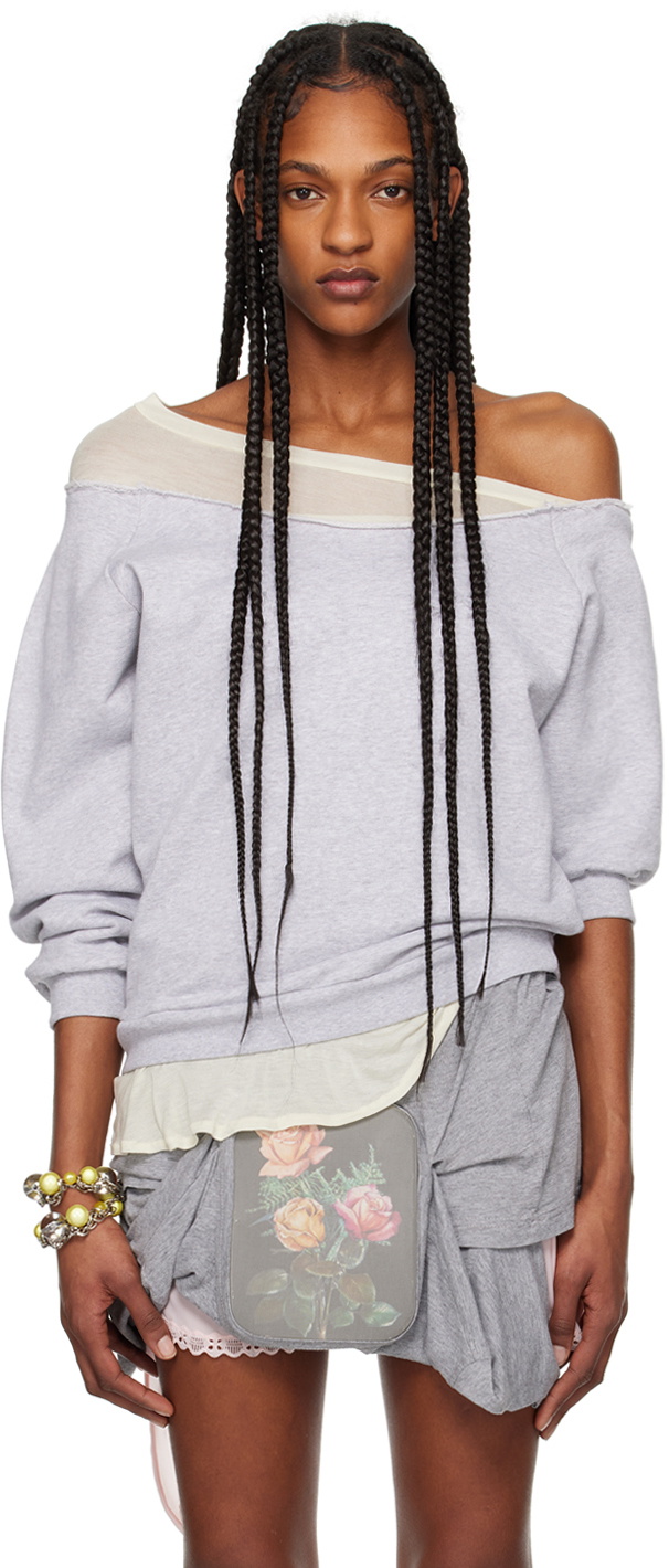 ALL-IN Gray Paneled Sweatshirt