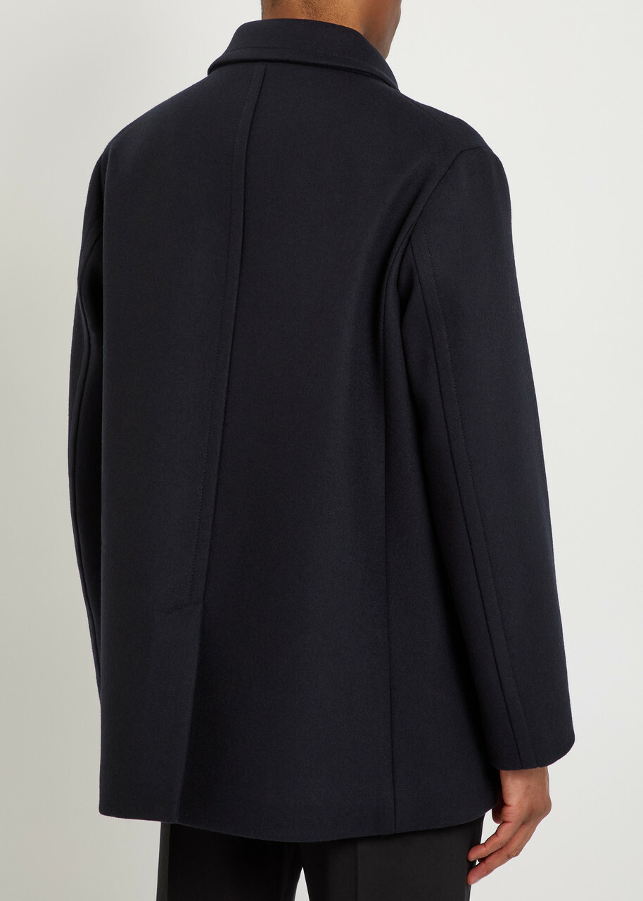 Valentino Garavani Double-breasted Wool Peacoat Navy