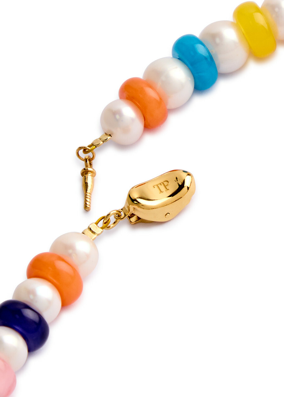 Timeless Pearly Heart 24k Gold-plated and Beaded Necklace - Multicoloured 1 - One Size