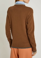 Stella Mccartney Shirt-effect Wool Jumper Brown