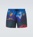 Commas Printed swim trunks
