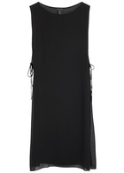 Eileen Fisher Sheer Silk-chiffon Poncho Black