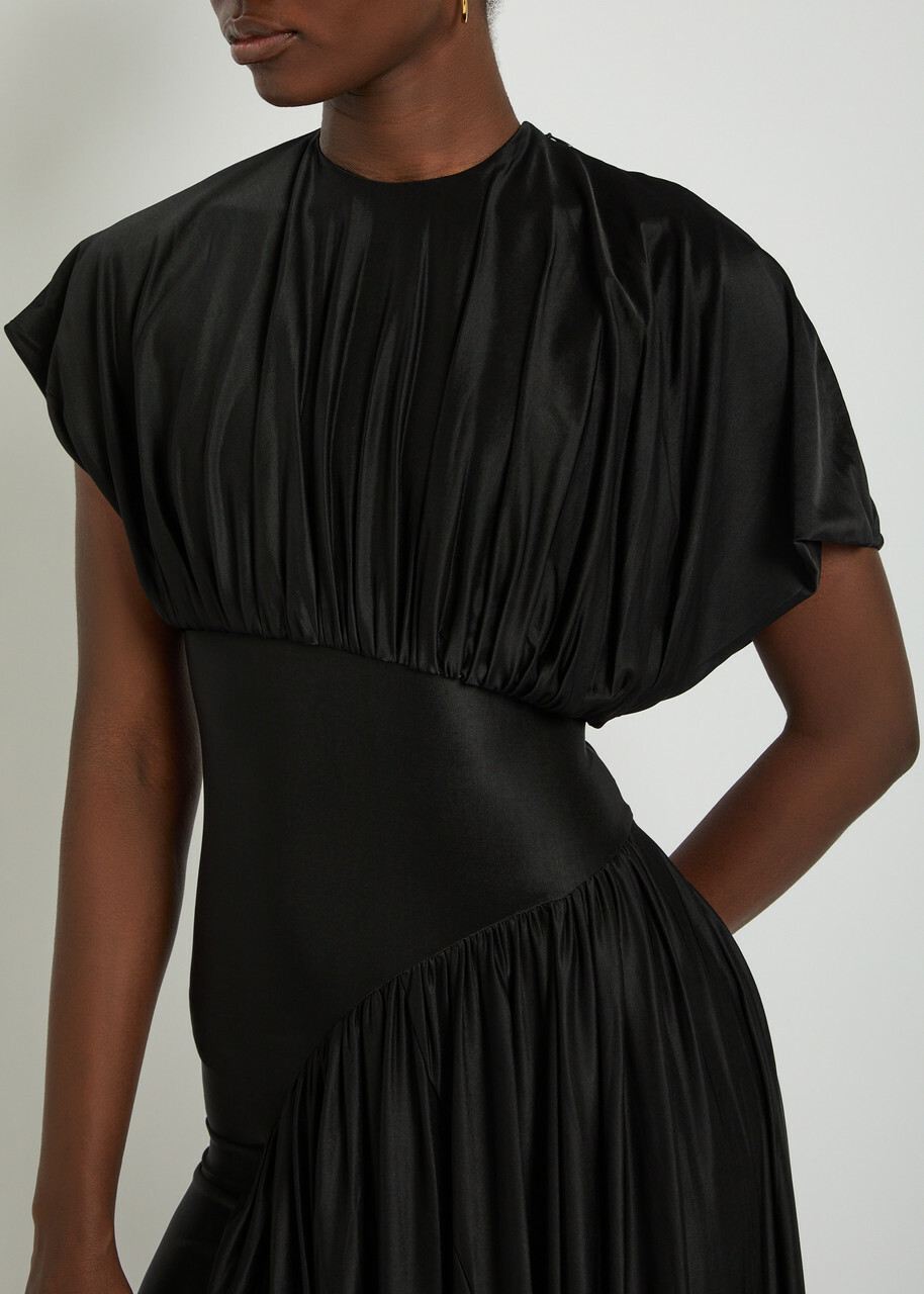 Rabanne Gathered Stretch-jersey Gown Black