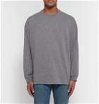Balenciaga - Embroidered Printed Mélange Cotton-Jersey T-Shirt - Gray