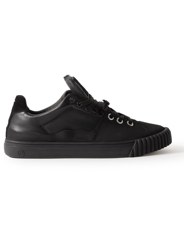 Photo: Maison Margiela - Suede-Trimmed Leather and Rubber Sneakers - Black