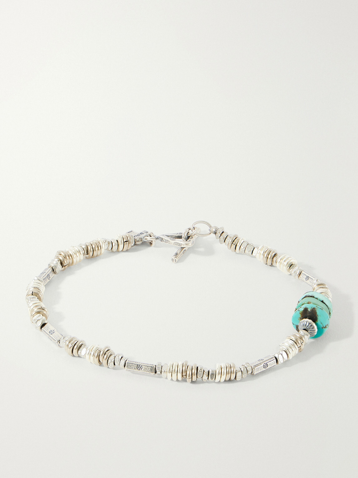Peyote Bird - Silver Fox Sterling Silver Turquoise Bracelet - Silver