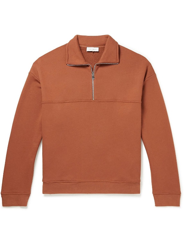 Photo: Ninety Percent - Organic Cotton-Jersey Half-Zip Sweatshirt - Red