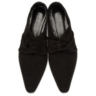 Haider Ackermann Black Suede Knotted Loafers