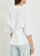 Agolde Ellery Lace-up Cotton T-shirt White