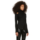 Yang Li Black Knit Shoulder Exposure Turtleneck
