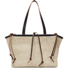 Loewe Beige Linen Small Anagram Cushion Tote