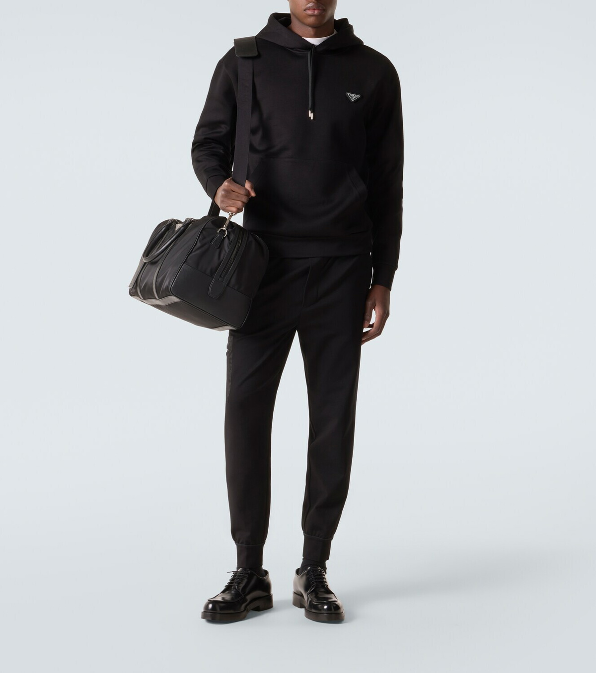 Prada Logo cotton-blend jersey hoodie