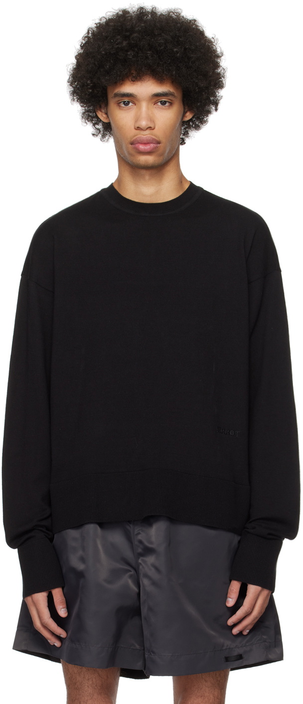 Birrot Black Embroidered Sweatshirt