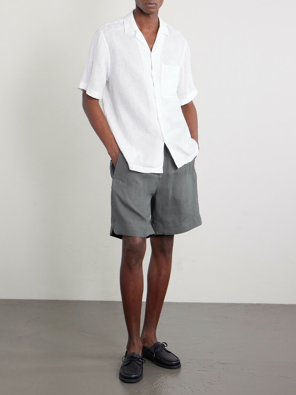 Eleventy - Straight-Leg Linen Shorts - Gray