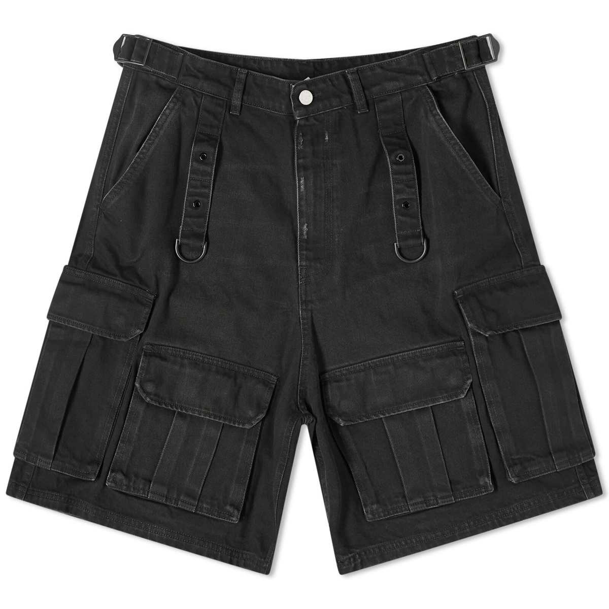 Photo: Vetements Men's Multi Pocket Cargo Denim Shorts in Black