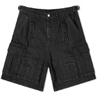 Vetements Men's Multi Pocket Cargo Denim Shorts in Black
