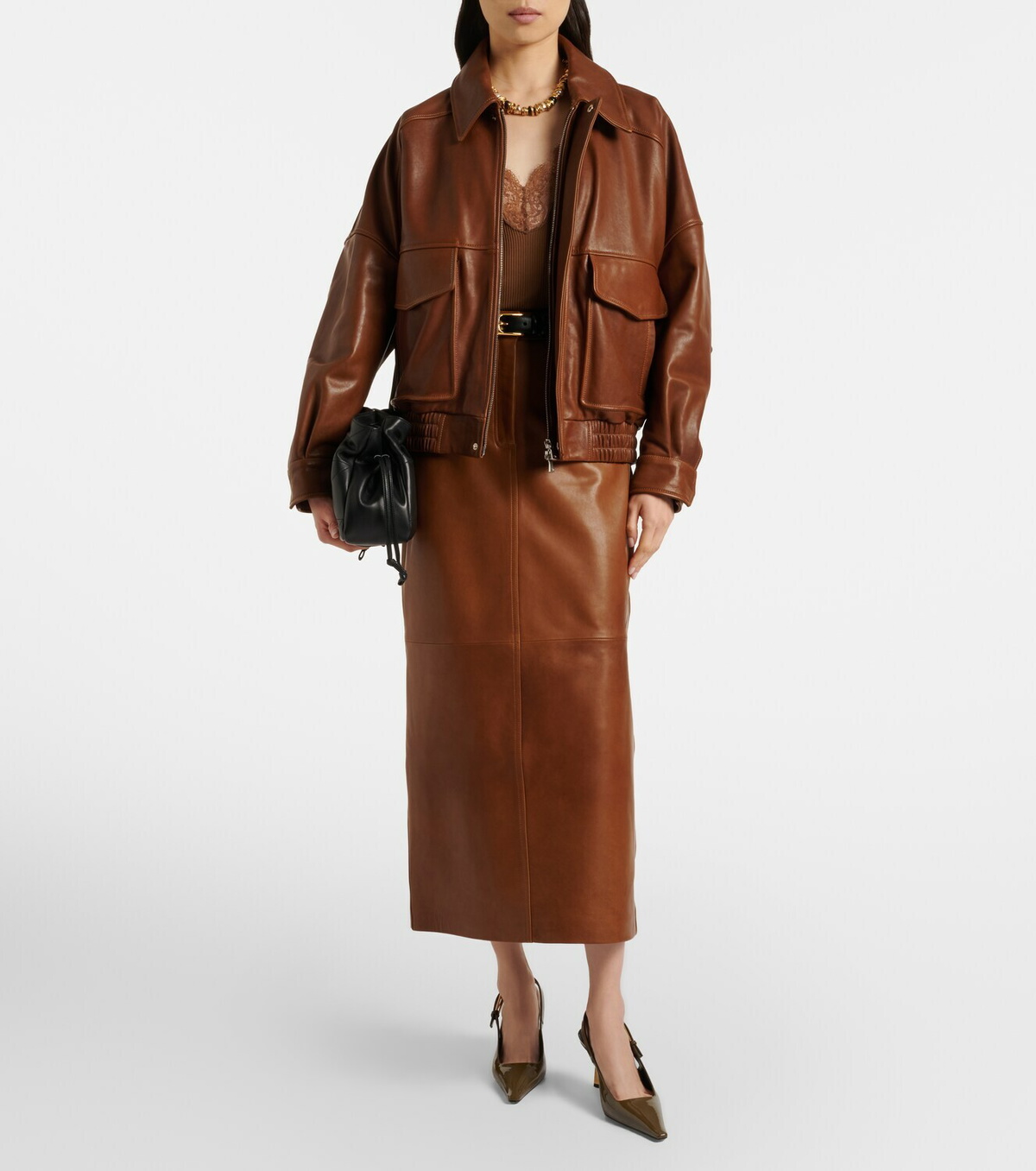Nour Hammour Runa leather blouson jacket
