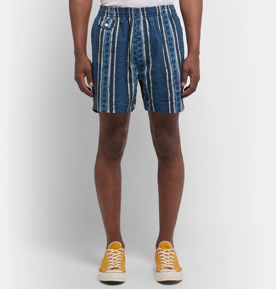 Beams Plus - Printed Cotton Shorts - Storm blue Beams Plus