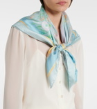 Gucci Floral silk twill scarf