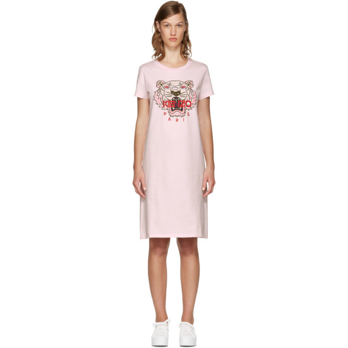 kenzo t shirt dress KENZO 'Boke Flower 2.0' Embroidered Oversized T-shirt Dress , Woman, Black, Size Xl, Cotton