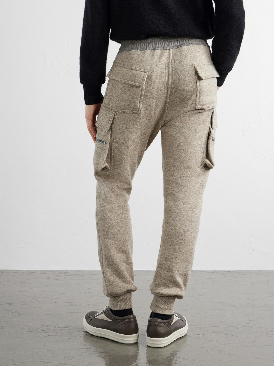 Rick Owens - Mastodon Tapered Wool and Cotton-Blend Jersey Sweatpants - Neutrals