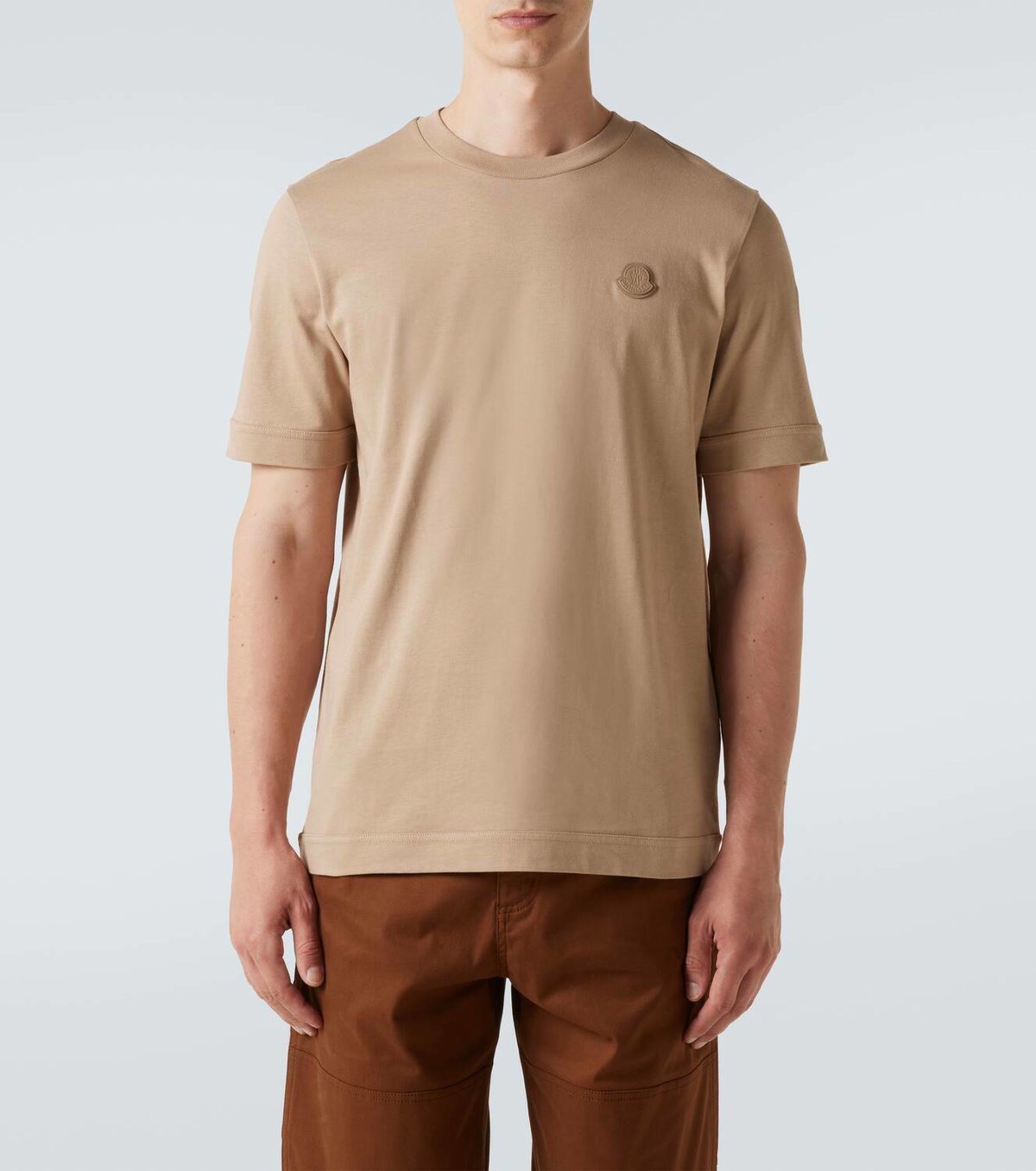 Tシャツ・カットソー MONCLER CREAM COTTON T-SHIRT Moncler Logo cotton jersey T-shirt Moncler