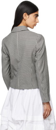 Comme des Garçons Girl Black & White Wool Gingham Check Jacket
