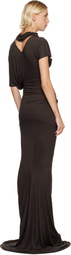 Rick Owens Lilies Brown Concordians Lilith Maxi Dress