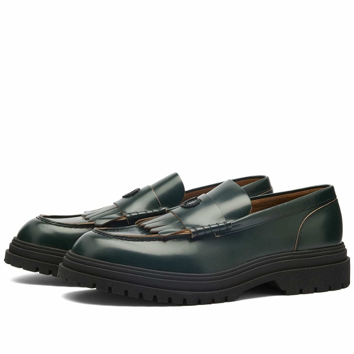 Photo: Fred Perry Authentic Men's Leather Loafer in Night Green