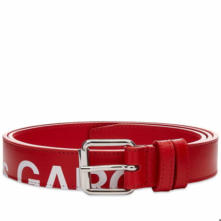 Photo: Comme des Garçons Huge Logo Belt in Red