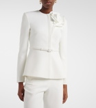 Roland Mouret Floral-appliqué crêpe jacket