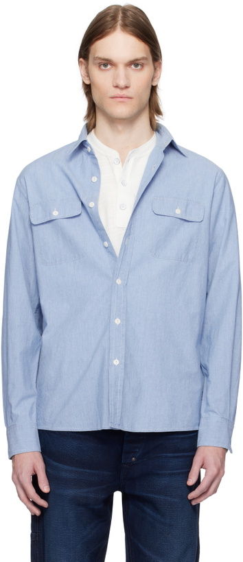 Photo: Ralph Lauren Purple Label Indigo Washed Chambray Shirt