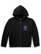 Enfants Riches Déprimés - Printed Loopback Cotton-Jersey Zip-Up Hoodie - Black