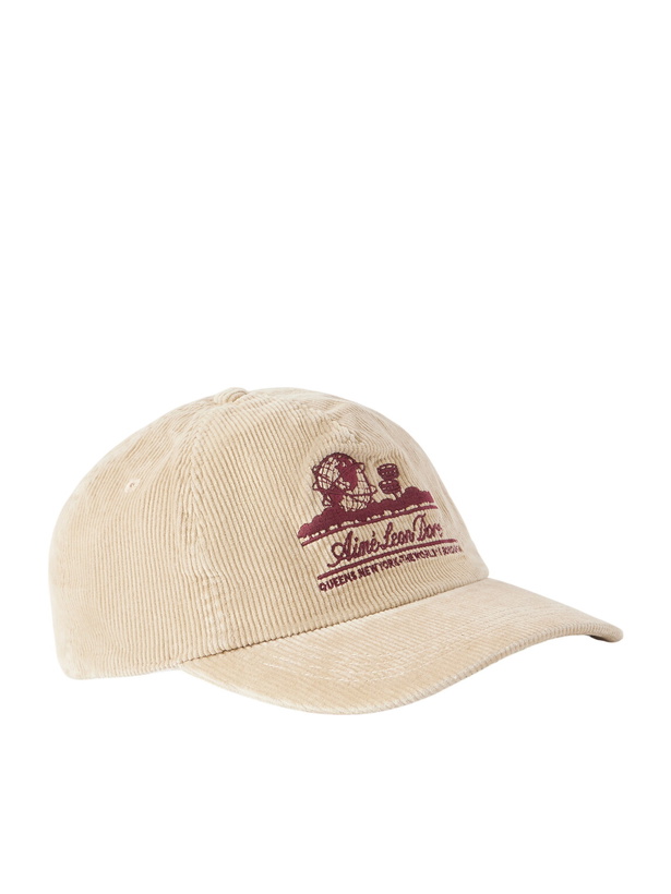 Photo: Aimé Leon Dore - Unisphere Embroidered Cotton-Blend Corduroy Baseball Cap - Neutrals