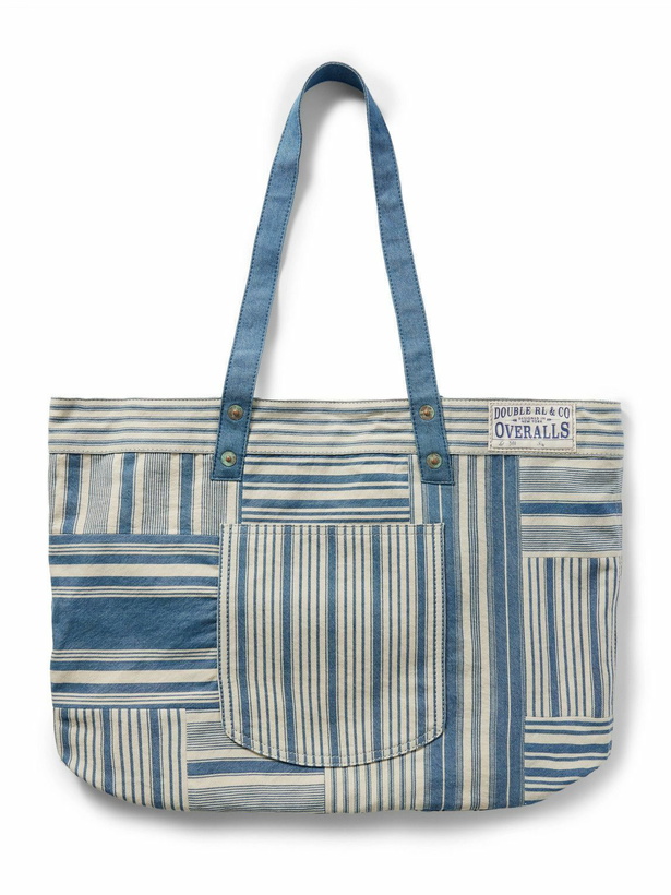 Photo: RRL - Naval Patchwork Striped Denim Tote Bag