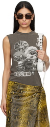 LU'U DAN Gray Sleeveless T-shirt