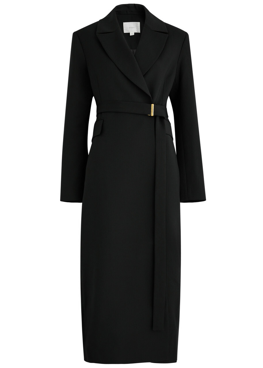Clea Munro Belted Coat Black