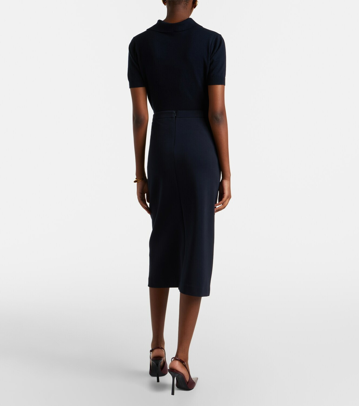'S Max Mara Cotton-blend midi skirt