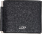 TOM FORD Black Soft Grain Leather Money Clip Wallet