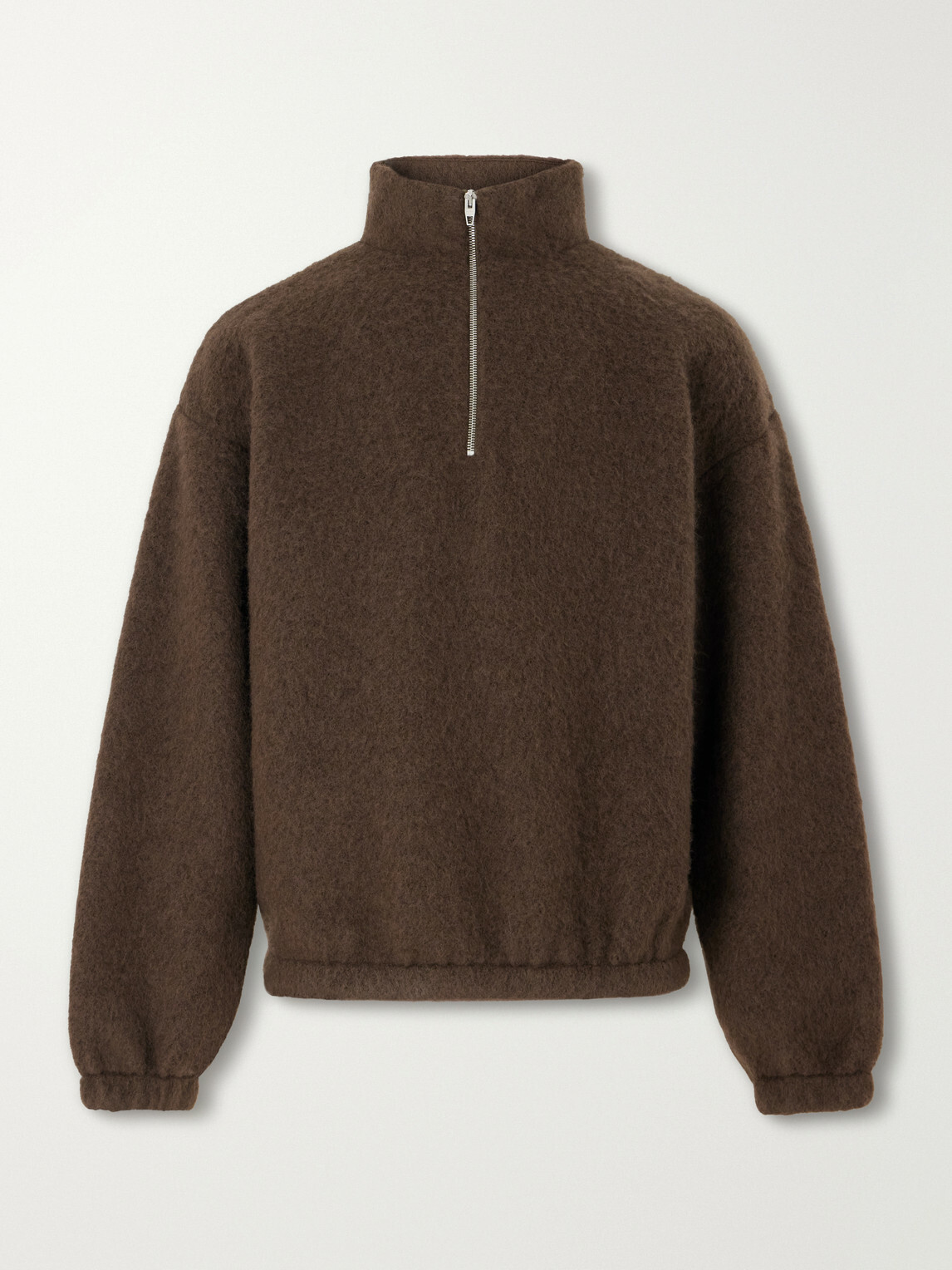 Jil Sander - Wool-Blend Brushed Half-Zip Sweater - Brown