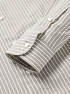 Brioni - Striped Cotton and Cashmere-Blend Twill Shirt - Gray