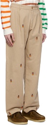 Pop Trading Company Kahki Embroidered Trousers