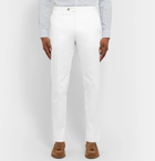 Canali - Slim-Fit Stretch-Cotton Twill Suit Trousers - White