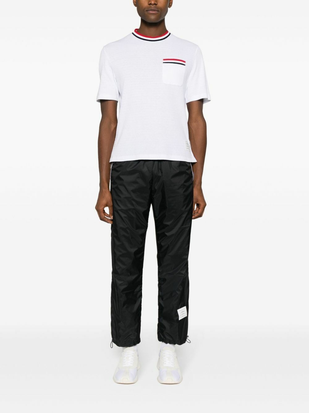 Tシャツ・カットソー Thom Browne 'Rwb' White Cotton T-Shirt Thom Browne RWB-stripe Cotton T-shirt | White | FARFETCH