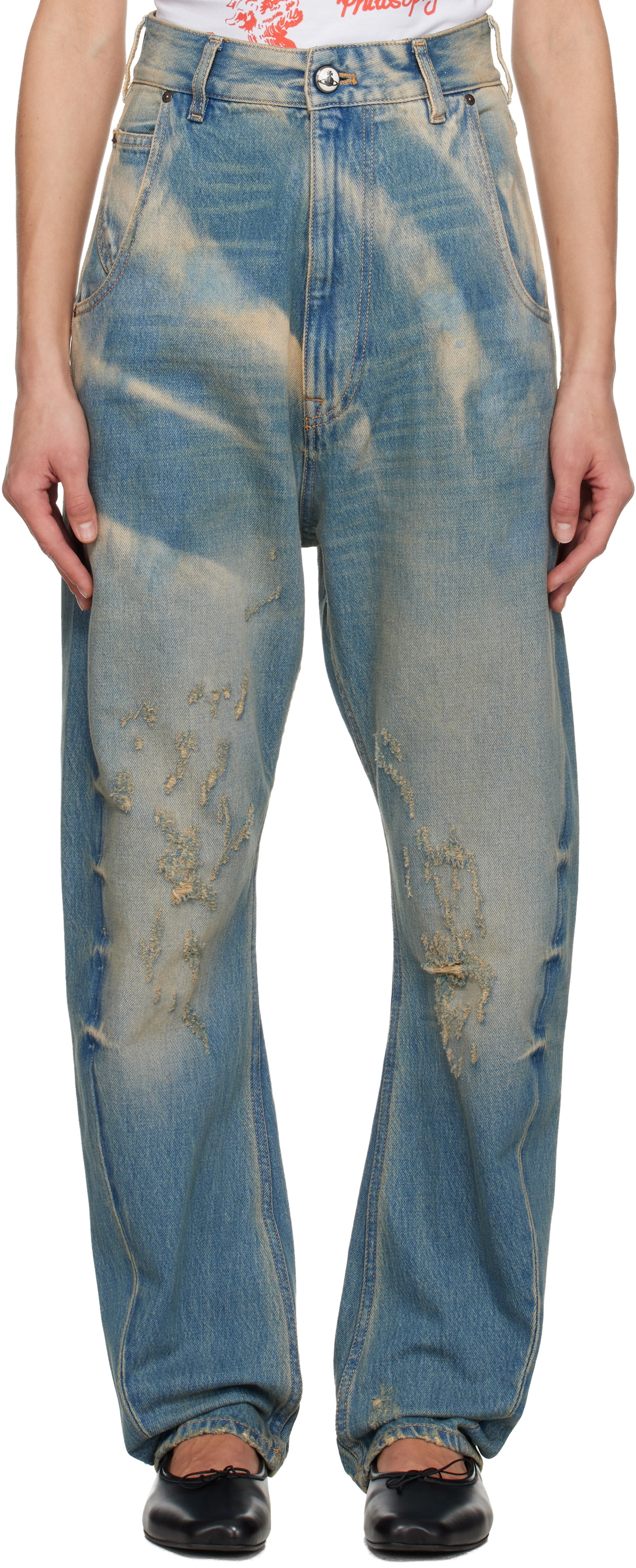 Vivienne Westwood Blue Buckle Back Jeans