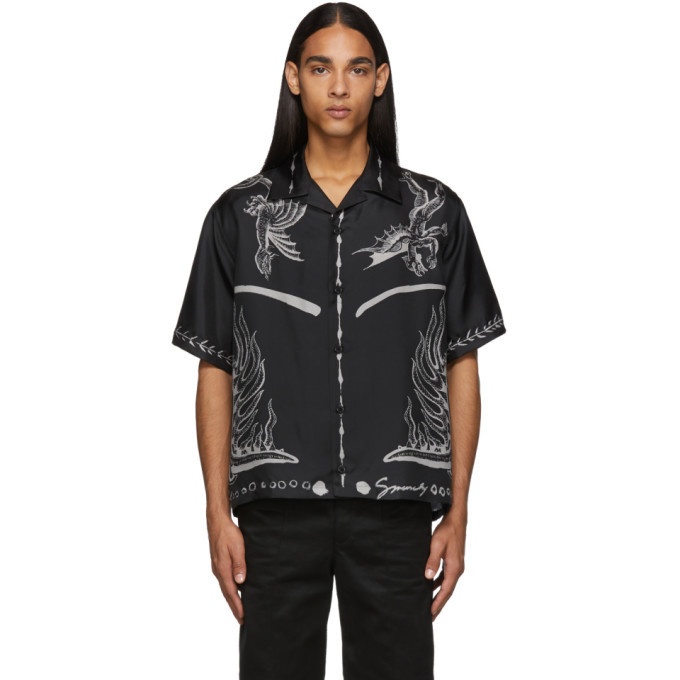 Photo: Givenchy Black Icarus Hawaiin Short Sleeve Shirt