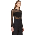 Neil Barrett Black Graphic Transparent Knit Pullover