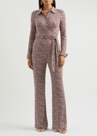 Diane Von Furstenberg Michele Printed Stretch-jersey Jumpsuit Red