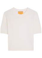 Guest In Residence Compass Textured Knit Cashmere T-shirt Beige
