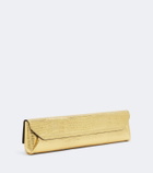 Balmain Croc-effect metallic leather clutch